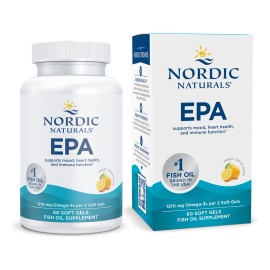 Nordic Naturals Suplemento de EPA, 1210 mg de Omega, 60 Cápsulas Sabor Limón para 1 mes