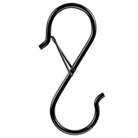 VEVOR S Hooks 36 Pack, 39.68 LBS Capacity for Bars up to 0.85 Inch, S Shaped Hooks with Safety Buckle, Heavy Duty Metal Hangers for Plants, Jeans, Clothes in Garden, Closet, Kitchen, Bedroom, Black