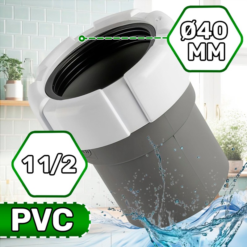 Sleeve for Washing Machine Drain Adapter Thread 1 1/2 Inch