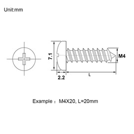 Drenky 100pcs M4 Stainless Steel Self Tapping Screws Phillips Pan Head Srews DIY Woodworking Screws (100PCS M4 x 20mm)