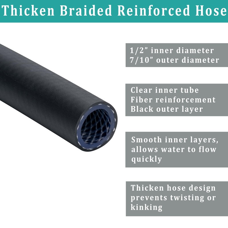 ZY-hosetube 16FT Dehumidifier Drain Hose with 3/4” FHT Brass Rustproof