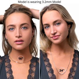 Beaux Bijoux Paperclip Chain Necklaces for Women | Sterling Silver 14k Gold Plated | Women's Trendy Layering Necklaces | Choose Width and Length | Fine Chain Necklaces Crafted in Italy, 20" Length,