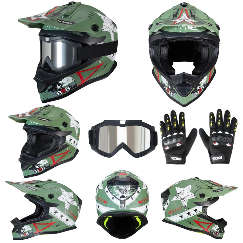 Kids Dirt Bike Helmets VF605 DOT Certified Youth Motocross Helmet