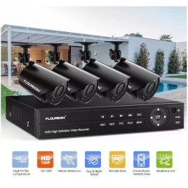 Floureon Security Camera NTSC System 4 AHD Cameras, 720P, 4CH DVR