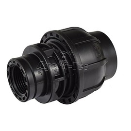 Agora-Tec PE Fitting Coupling 32 mm x 3/4 Inch Internal Thread (24.2 mm) for PE Pipe 32 mm Black