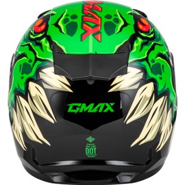 GMAX Youth GM-49Y Drax Helmet (Green, Youth Medium) - FMVSS 218 Approved