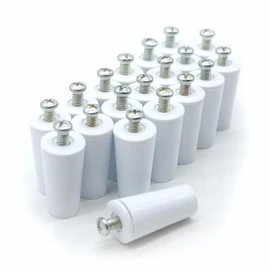 DOJA Barcelona Roller shutter stopper, pack of 20, blind stopper, white, length 60 mm, PVC, roller blind replacement parts, blind accessories, blind stopper, stop for roller shutters