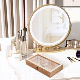 Wooden Jewelry Box - Jewelry Display Case | Jewelry Storage Box | Wood Specimen Display Case | Earrings Rings Necklaces Organizer Holder Display Case Specimen Showcase with Lid for Bracelet