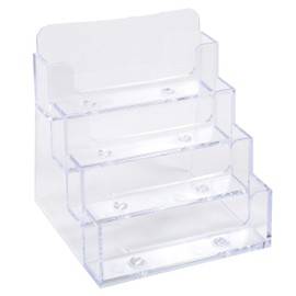 Exacompta 71158D Exacyrl Business Card Holder Made of Robust Acrylic 4 Levels Made of One Cast Crystal Ideal for Desk and Office Sales Office Business Card Stand Pack of 16