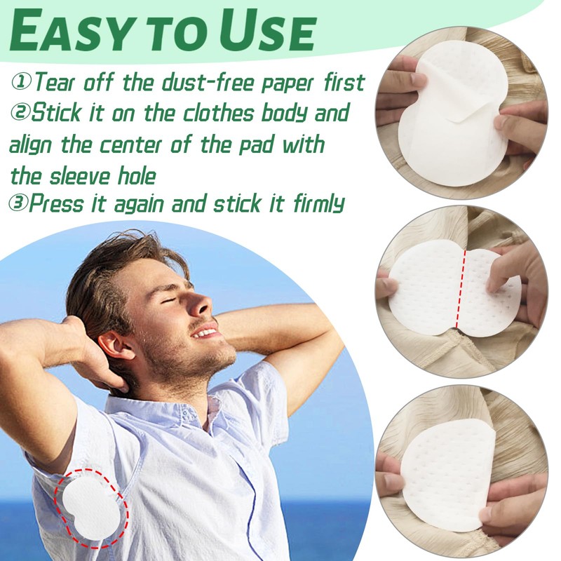 Underarm Armpit Sweat Pads for Sweating Women Men,100 pcs Disposable