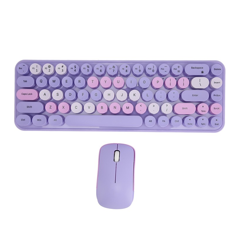 USB Keyboard Mouse 2.4G Wireless 68 Keys Low Consumption Retro