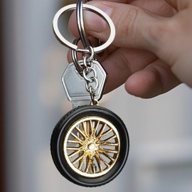 Wheel Keyring | Tire Key Chain Decoration for Backpack,Lightweight Auto Enthusiast Collection Purse Ornament for Traveling Shopping School