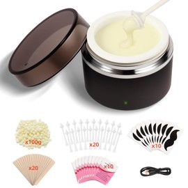 Nose Wax Kit, Nose Ear Hair Waxing Kit for Men and Women with 100g Wax, 40 Sticks, Nose Ear Hair Removal Kit, USB Fast Heat, Smart Temperature Control, Compact Travel Size Home Waxing Kit