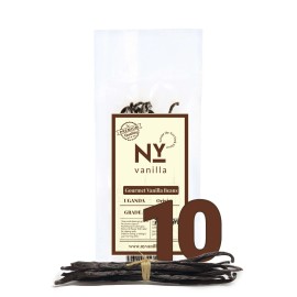 New York Vanilla Whole Vanilla Beans Grade A, Gourmet Vanilla Beans for Making Vanilla Extract - 10 Vanilla Beans