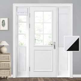 HOMEIDEAS 100% Blackout Sidelight Curtains for Front Door, Side Door Window Curtains and Small Window, Thermal Insulated Covering, 1 Panel, W12 X L40 Inch, Greyish White