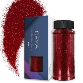 Ceya 3.5oz/ 100g Ultra Fine Glitter Powder Berry Red Glitter 1/128” 0.008” 0.2mm for Slime Epoxy Resin Craft Tumbler Jewelry Nail Art Festival Makeup Scrapbook Painting Wedding Cards