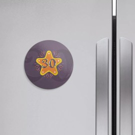 Unbranded Anniversary 30 Years Birthday Cartoon | 4'' X 4'' Round Decorative Magnet