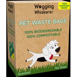 Poop Bags Wagging Whiskers Wholesale Dog Poop Bags Scented Pet Waste Bags - 10pack