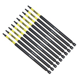 10 x SabreCut SCTX15152_10 152mm T15 TX15 Magnetic Impact Screwdriver Driver Bits Set Torx Heavy Duty Compatible with Dewalt Milwaukee Bosch Makita and more