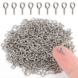 AJulyBee 500PCS 4 x 8mm Small Screw Eye Pins for Jewelry Making, Mini Eyelets Threaded Clasps Hooks for Art DIY, Metal Hoop Peg/Bracelet Connectors