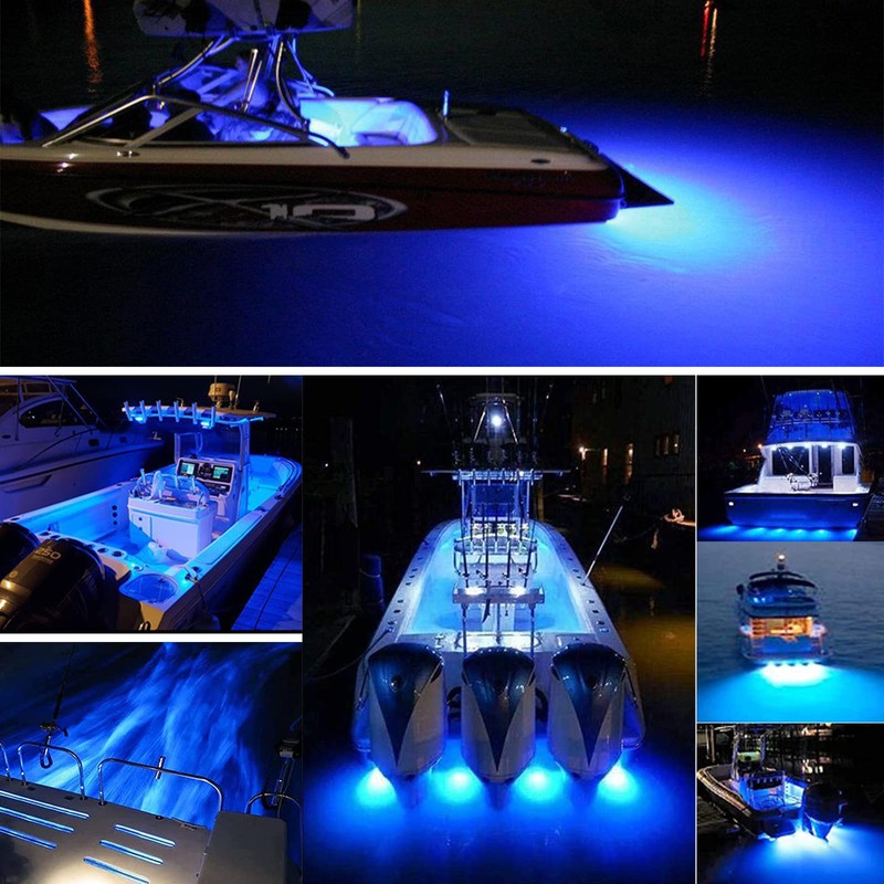 JXOFROAD LED Blue Boat Marine Lights,12V Interior Courtesy Light Deck