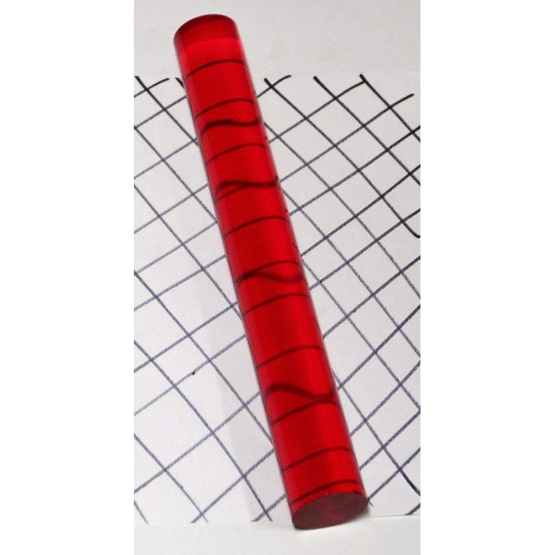 1 1/2" Diameter x 12" Long Nominal Clear RED Translucent