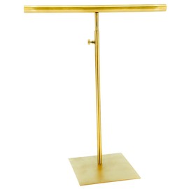 ciciment Purse Display Stand - Adjustable T-Bar Metal Handbag Rack with Double Hook Holder for Jewelry, Necklace, and Scarf - Organizer for Home and Boutique - Golden