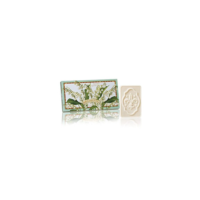 Muguet Rechteckseife, 3 St 125 g, italienische Fiorentino-Seife, Hand mit