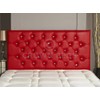CROWNBEDSUK DIAMANTE FAUX LEATHER HEADBOARD (RED, 2FT6)