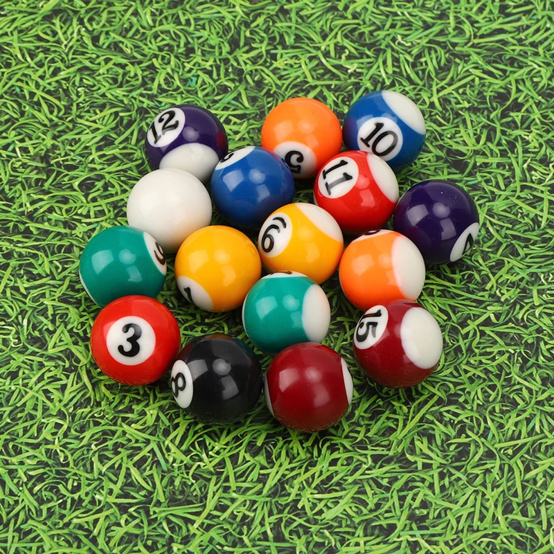 25MM Billiard Balls Set, 16PCS Resin Small PoolBalls with Numbered