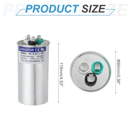PATIKIL CBB65 Capacitor, 65+5uF 370-440 VAC 50/60Hz Aluminium CBB65 Air Conditioner Motor Starting Round Capacitor for HVAC Systems, Air Conditioner, Heat Pump