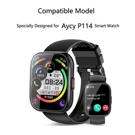 Futanwei for Aycy Smart Watch P114 Screen Protector 1.85" [5 Pack] HD Clear Soft PET Film [Anti-Fingerprint] [Anti-Scratch] [Bubble Free] Compatible for PEFUPEW Ddidbi Paukila Aycy Smartwatch P114