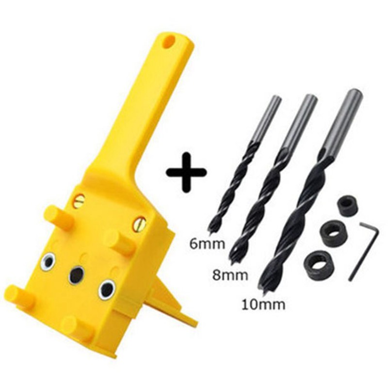 44Pcs Dowel Jig Handheld Dowelling Hole Drilling Guide Tool 6mm
