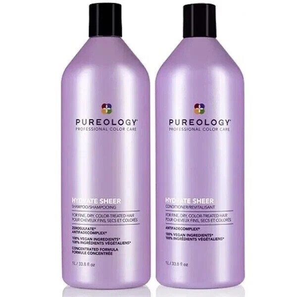 Pureology Hydrate SHEER Shampoo & Conditioner * Liter Set 33.8oz