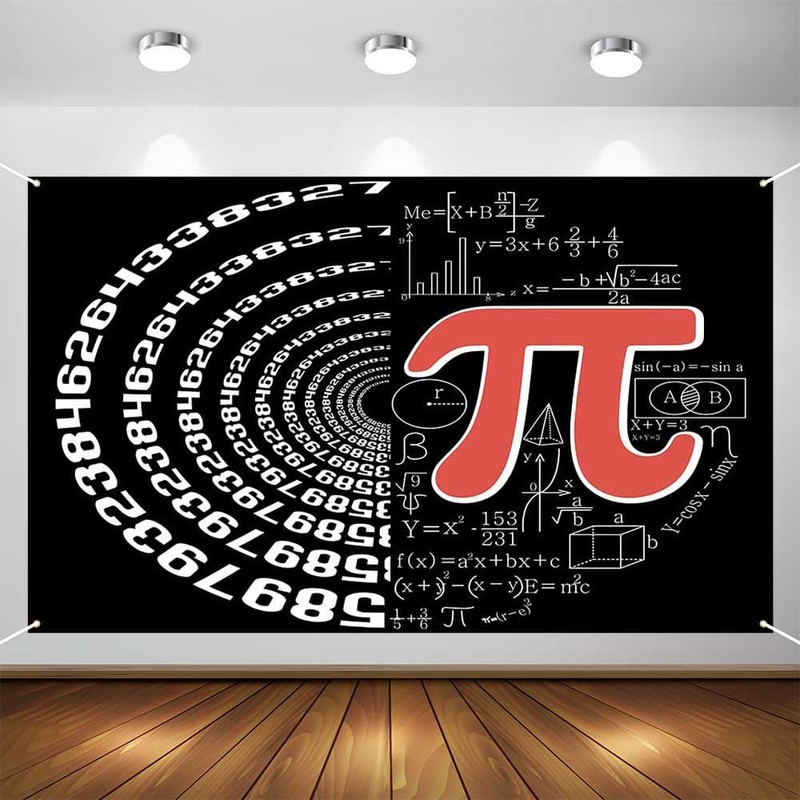 Aperturee Math Pi Day Banner 70.8 x 43.3 Inch, Happy