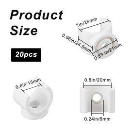 GORGECRAFT 1-Inch U-Hook PEX Holder TV Tray Replacement Clips PVC Water Pipe Clamps Talon Clamps Pipe Support Fit for 19mm OD Pipe Plastic Socket to Fix Corresponding Pipes (20 Packs)