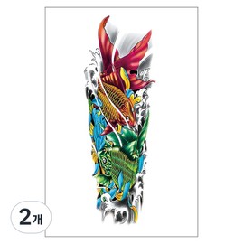 Gel Luna large long sleeve color tattoo sticker, 2 pieces, T-361 / 젤루나 대형 긴팔 컬러 타투 스티커, 2개, T-361