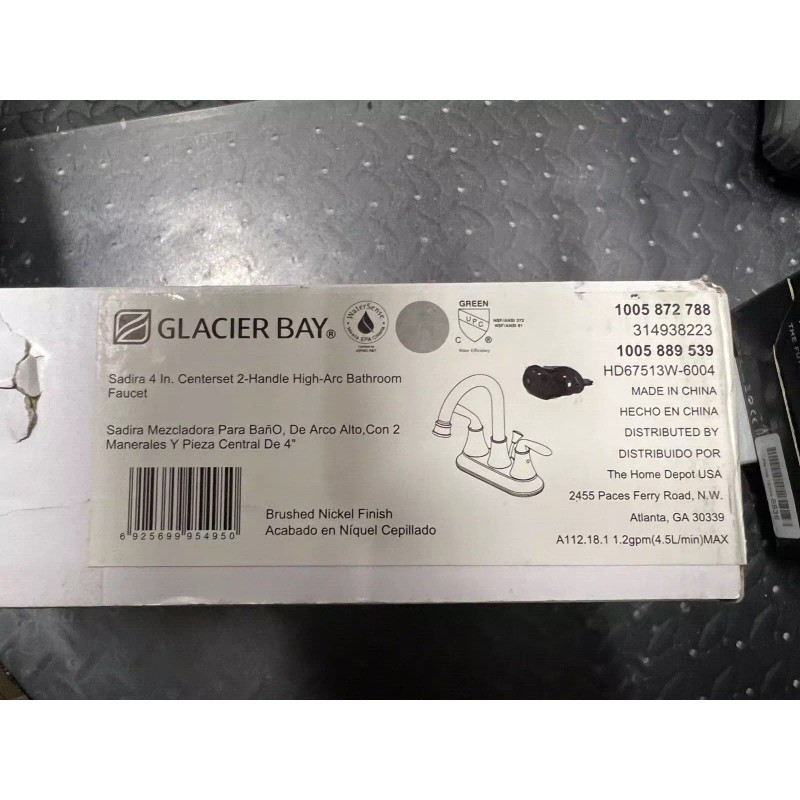 Glacier Bay Sadira 4 in. Centerset 2-Handle High-Arc Bathroom Faucet