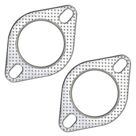 2.5 Inch 65 mm Exhaust Gaskets Exhaust Gasket, 2 Screws for Silencer Flange Manifold, High Temperature Graphite with Fire Ring, Pack of 2