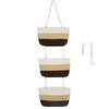 TeoKJ Over the Door Hanging Basket, 3-Tier Woven Cotton Wall-Mounted