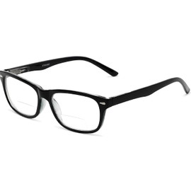The Manhattan Bifocal Reader Reading Glasses, Rectangle Style Eyeglasses for Men and Women + 1.75 Black