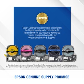 Epson LABELWORKS 224GCPX Genuine PET (Polyester) Tape Cartridge - Gold on Clear Designer Craft Label Maker Tape - 1" (24MM) Wide, 30'