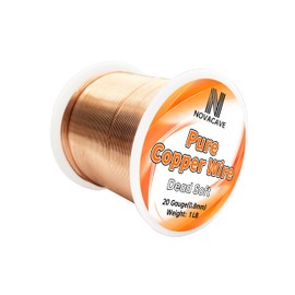 Novacave Copper Wire for Jewelry Making, Dead Soft 1 LB Spool Jewelry Wire (20 Gauge, 330Ft) for Beading, Electroculture Gardening,DIY Artwork