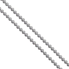 Stainless Steel Military Ball Bead Chain 2mm Dog Tag Link Pallini Necklace 26"