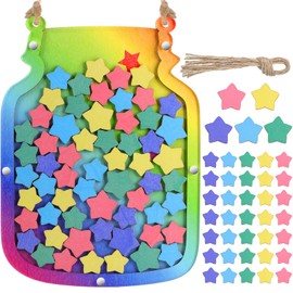 Zhanmai 11.57 x 8.66" Classroom Reward Jars for Kids Toddler Potty Training and Positive Behavior Reward Classroom Management Tools Jar for Kids Incentive Chart for Boys Girls (Colorful,Star)