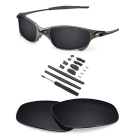 BLAZERBUCK Polycarbonate Polarized Replacement Lenses & Sock Kit for Oakley Juliet - Black AR Coated