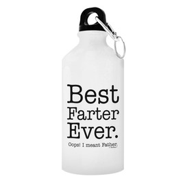 ThisWear Best Husband Gifts Best Farter Ever Oops Father Husband Wedding for Men Father Daughter Gifts 20-oz Aluminum Water Bottle with Carabiner Clip Top Best Husband