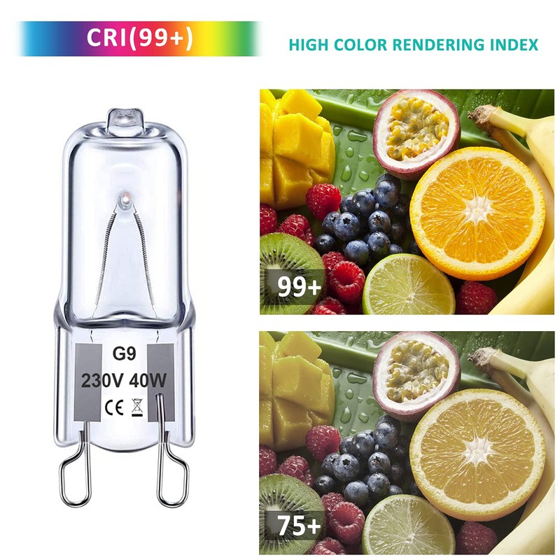 Euxper G9 40 W Halogen Bulbs, Clear Capsule G9 Dimmable