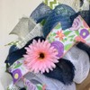 Floral Birdhouse Wreath Handmade Deco Mesh