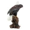 Large 21"H American Pride Bald Eagle Perching On Tree Stump